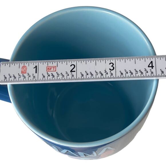 Disney Stitch Coffee Mug‎ 18oz Cup Ohana Blue Hawaii Hawaiian Palm Tropical Blue - Picture 8 of 9